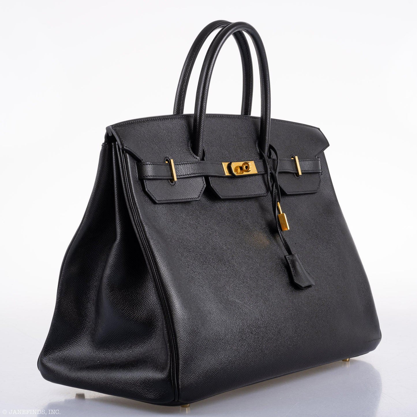 Hermes Birkin 40 Black Epsom Leather Gold Hardware - 2011, Square O