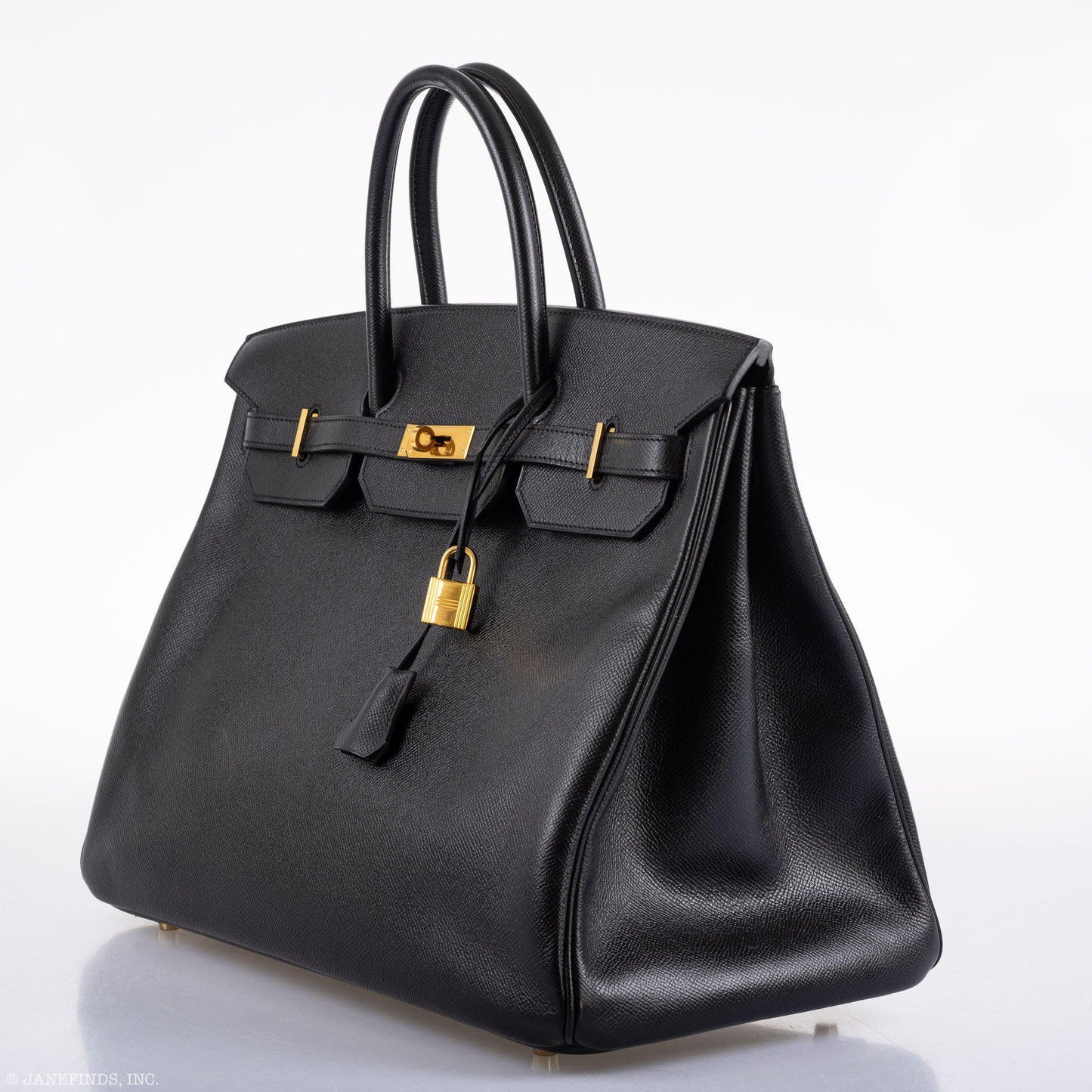 Hermes Birkin 40 Black Epsom Leather Gold Hardware - 2011, Square O