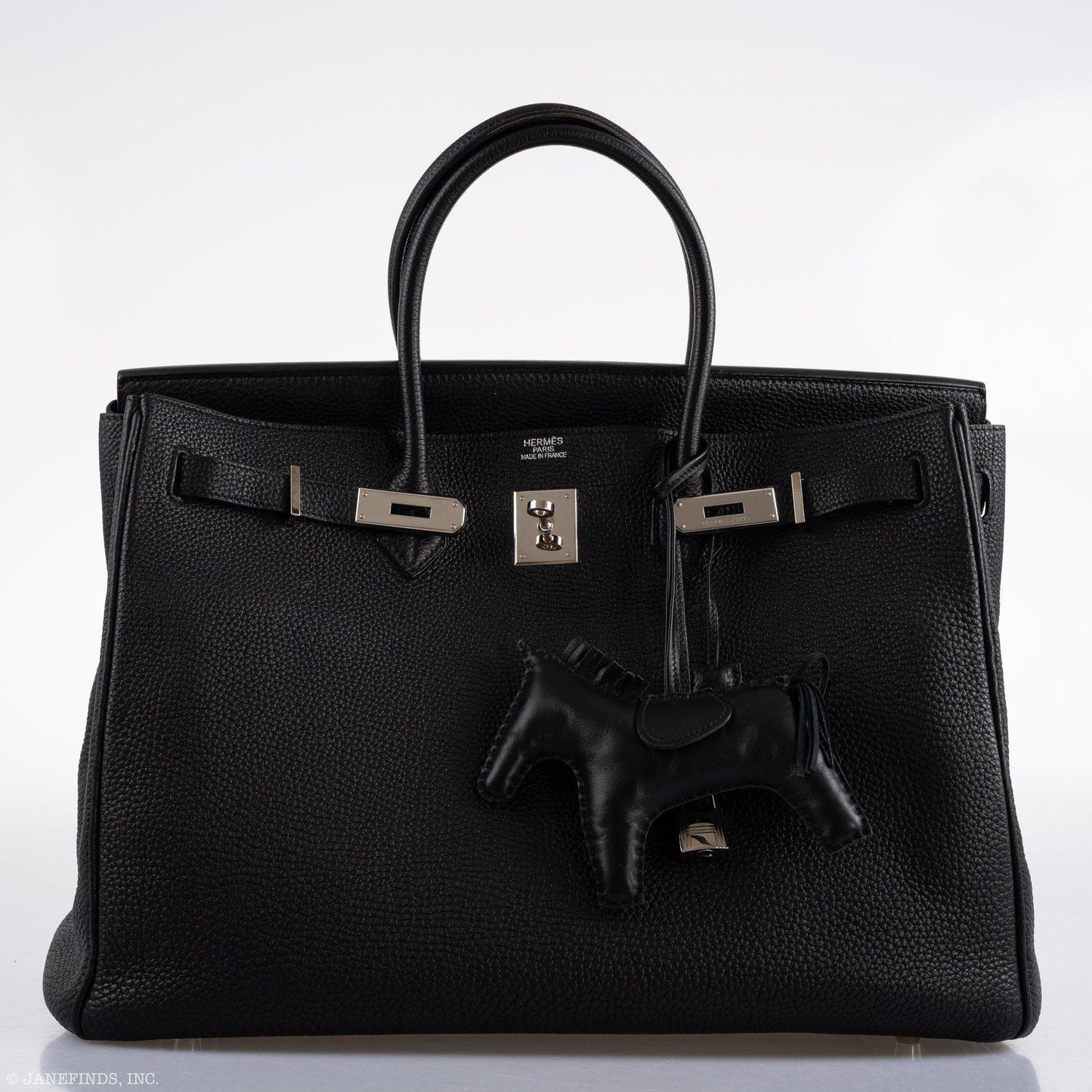 Hermes Birkin 40 Black Togo leather Palladium Hardware - 2008, L Square