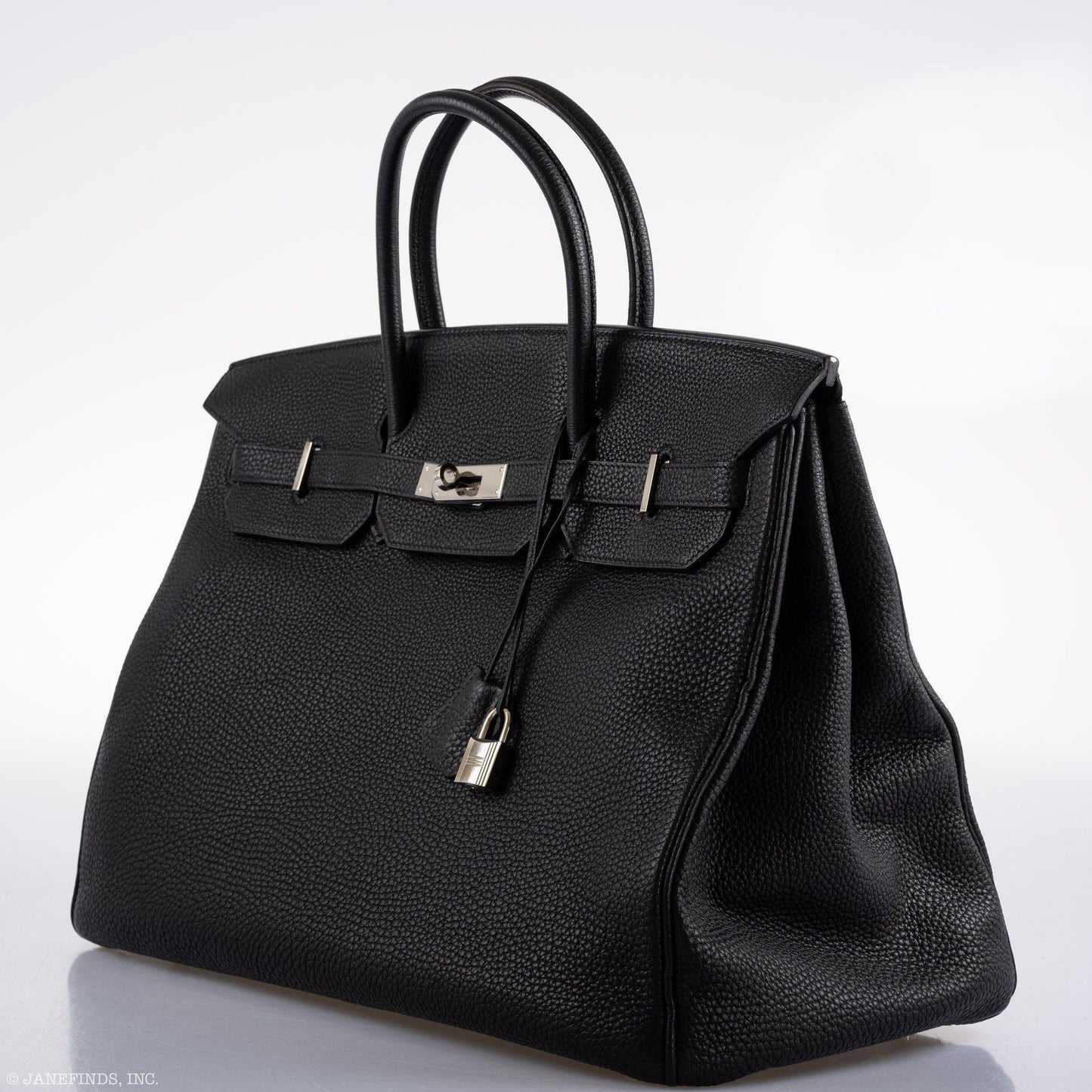 Hermes Birkin 40 Black Togo leather Palladium Hardware - 2008, L Square