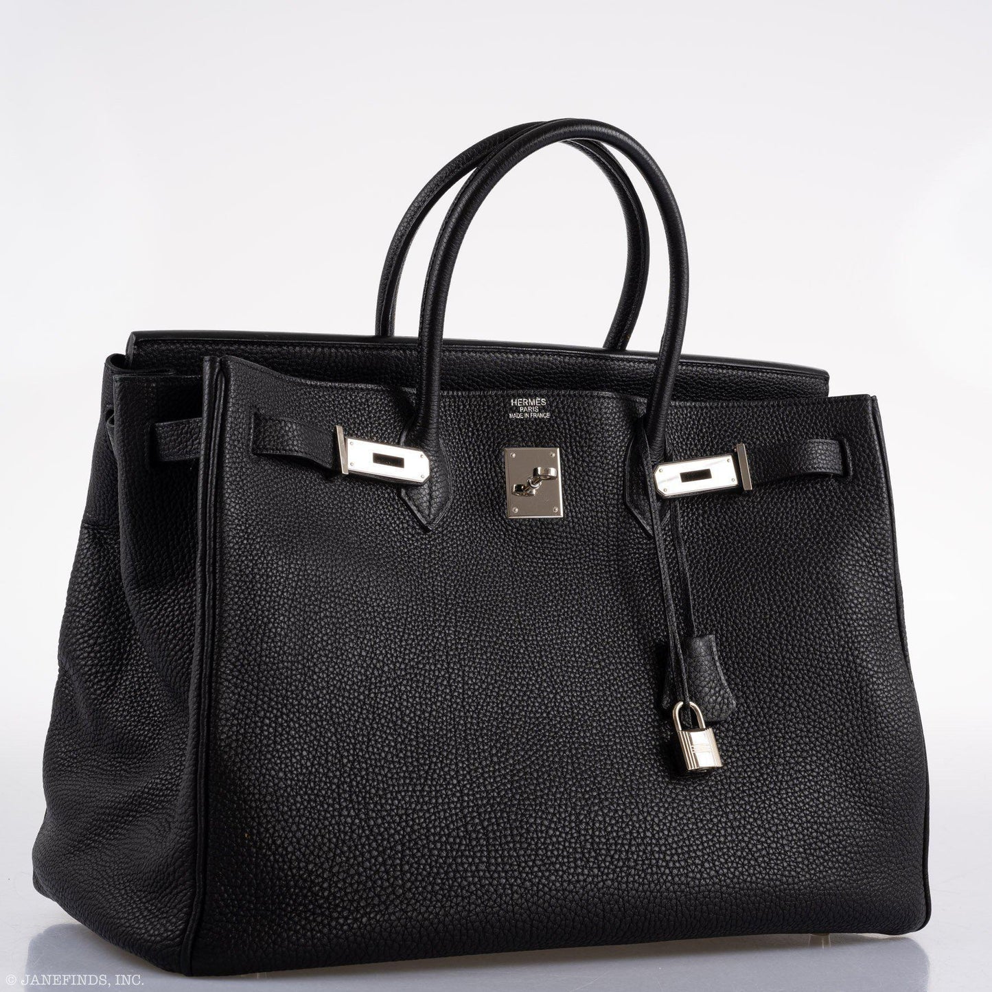 Hermes Birkin 40 Black Togo leather Palladium Hardware - 2008, L Square