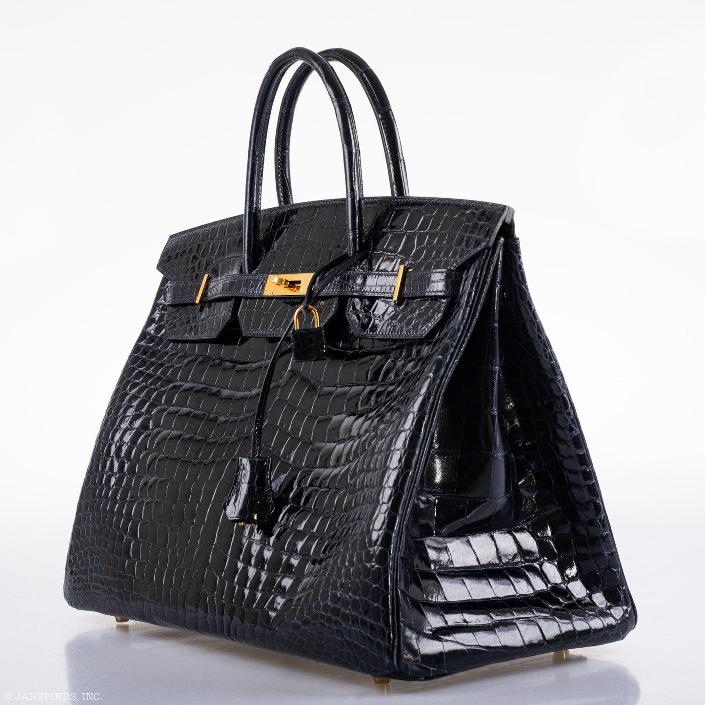 Hermes Birkin 40 Blue Nuit Porosus Crocodile Gold Hardware - 2016, X