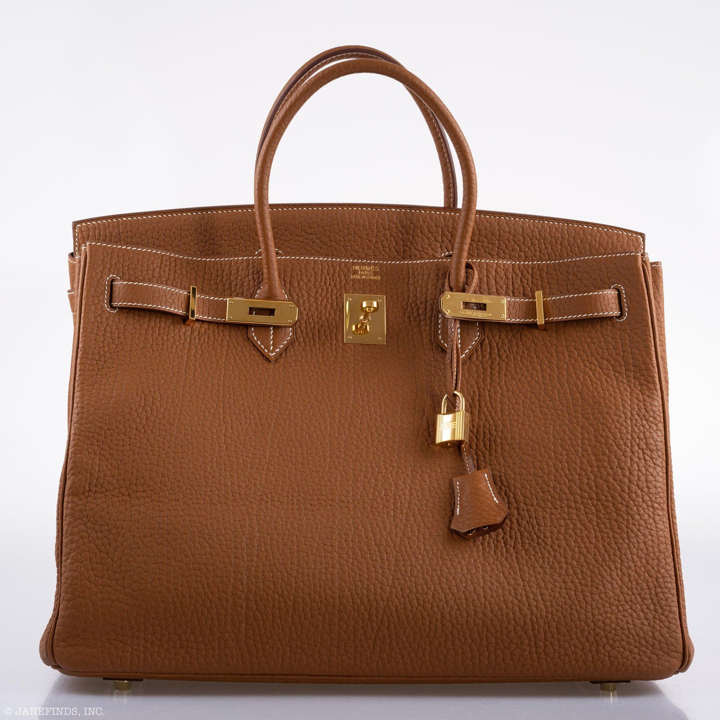 Hermes Birkin 40 Gold Fjord Leather Gold Hardware - Square L