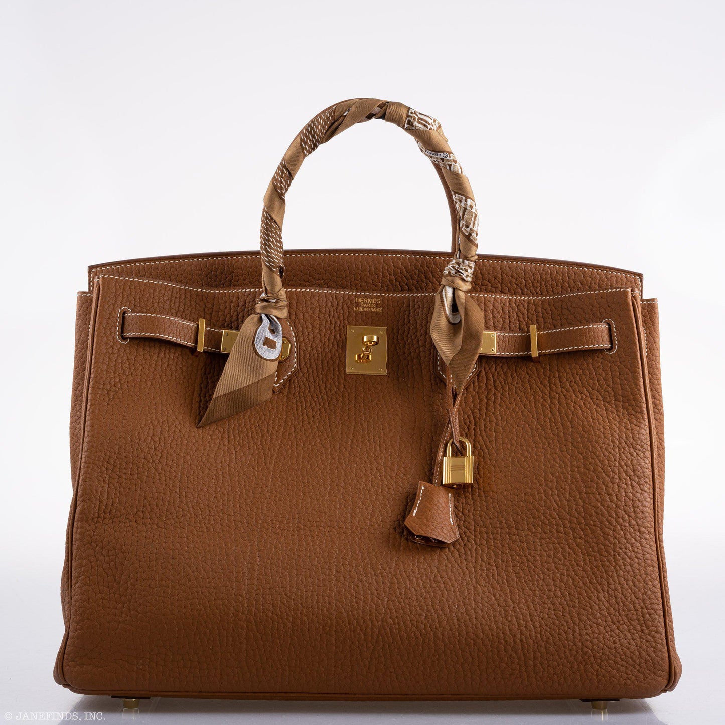 Hermes Birkin 40 Gold Fjord Leather Gold Hardware - Square L