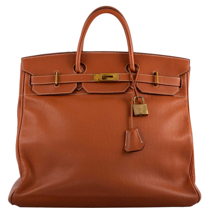 Hermes Birkin 45 HAC Etrusque Clemence Gold Hardware - Z, Circle