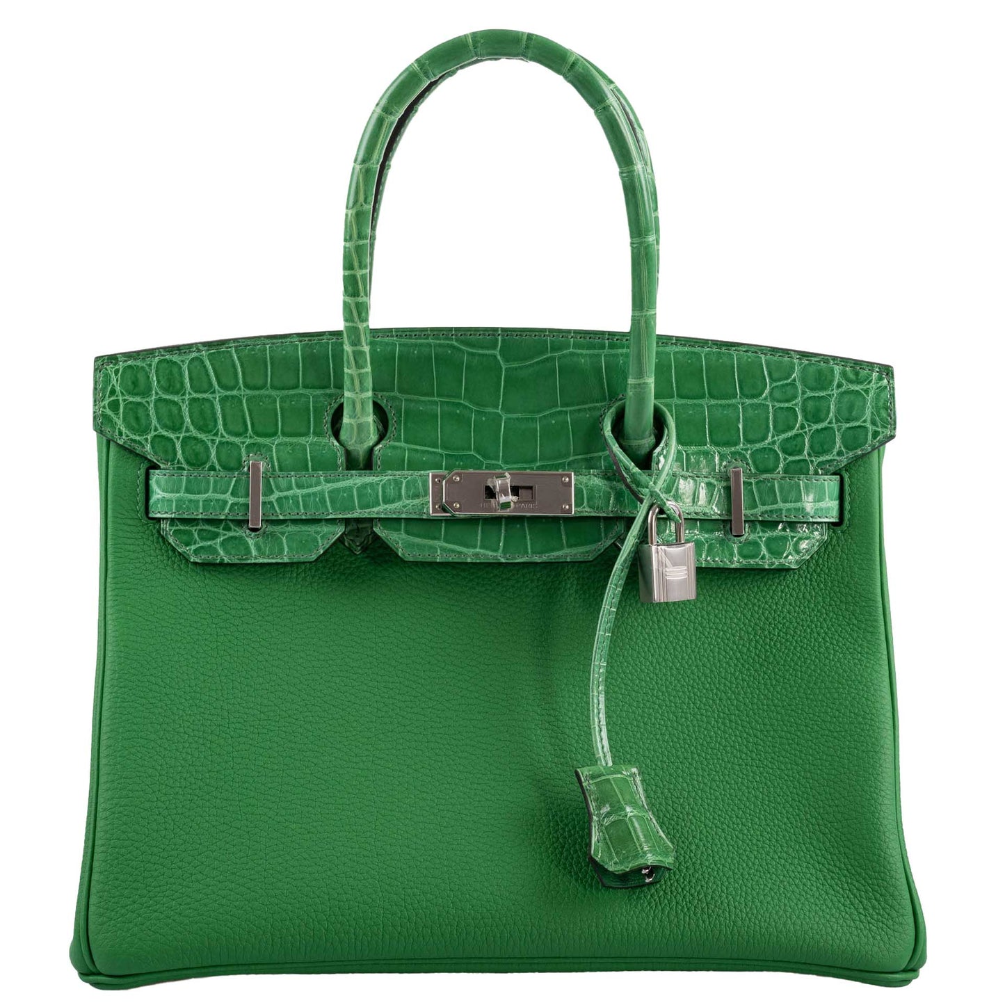 Hermes Birkin Touch 30 Bambou (Bamboo) Togo & Cactus Niloticus Crocodile Palladium Hardware - 2020, Y