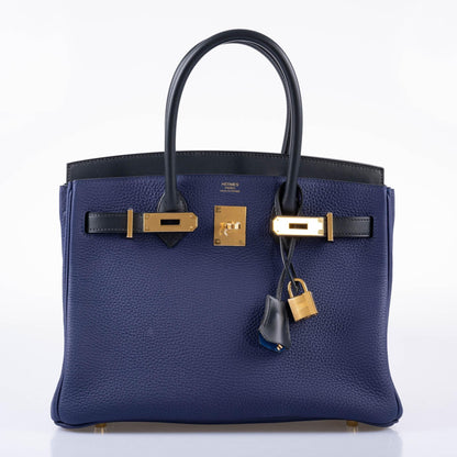 Hermes Birkin Touch 30 Bleu Encre Sombrero & Bleu Obscur Taurillon Clemence Gold Hardware - 2020, Y