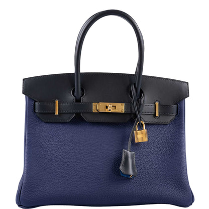 Hermes Birkin Touch 30 Bleu Encre Sombrero & Bleu Obscur Taurillon Clemence Gold Hardware - 2020, Y