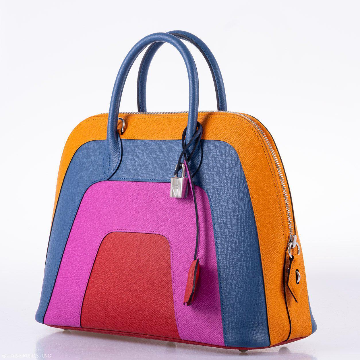 Hermes Bolide 1923 30 Rainbow Bag "Sunset" Epsom Palladium Hardware - 2020, Y