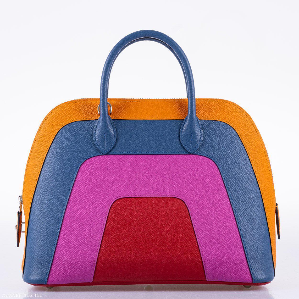 Hermes Bolide 1923 30 Rainbow Bag "Sunset" Epsom Palladium Hardware - 2020, Y