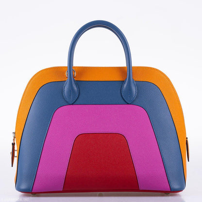 Hermes Bolide 1923 30 Rainbow Bag "Sunset" Epsom Palladium Hardware - 2020, Y