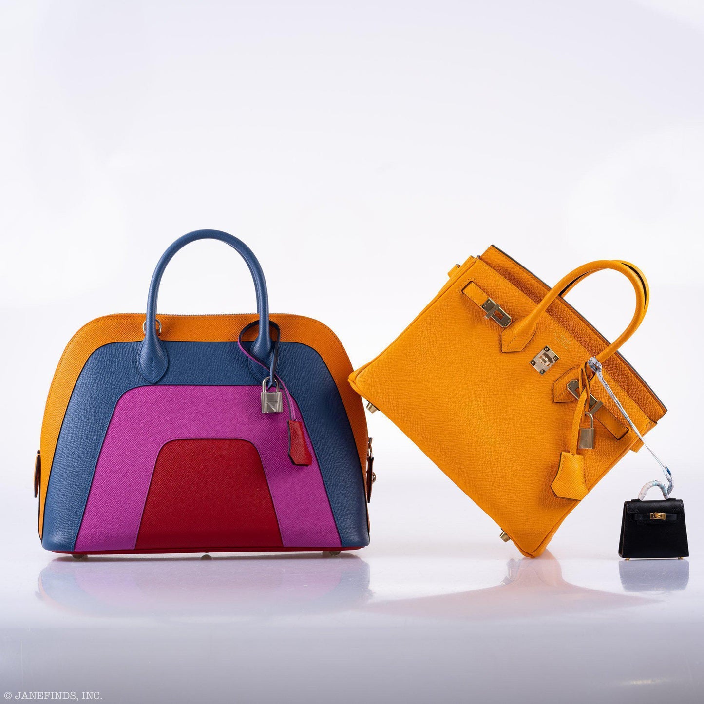 Hermes Bolide 1923 30 Rainbow Bag "Sunset" Epsom Palladium Hardware - 2020, Y