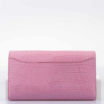 Hermes Constance Long Wallet Bubblegum Pink 5P Matte Alligator Palladium Hardware - 2020, Y