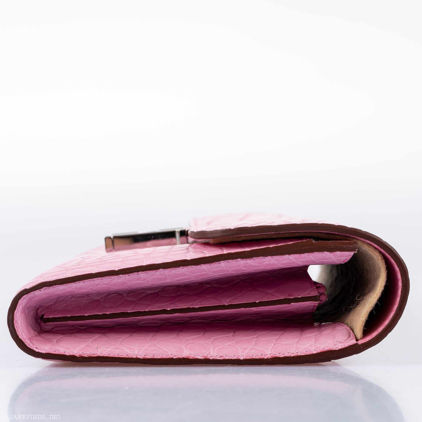 Hermes Constance Long Wallet Bubblegum Pink 5P Matte Alligator Palladium Hardware - 2020, Y