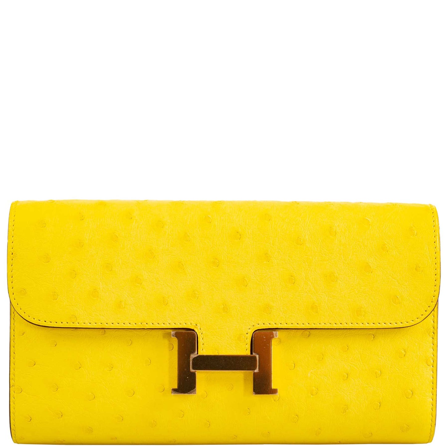 Hermes Constance Long to Go Wallet Citron Ostrich Gold Hardware - 2020, Y