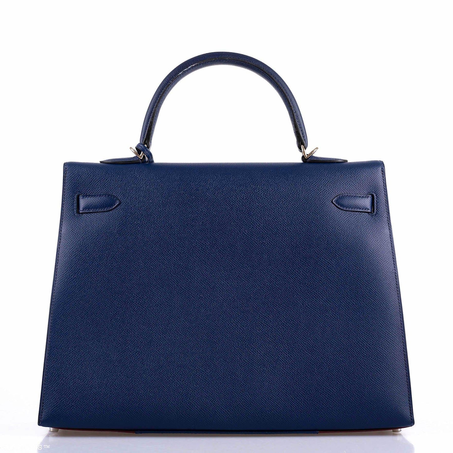 Hermes Flag Kelly 35 Sellier Blue Saphir & Rouge H Epsom Palladium Hardware - 2014, R Square