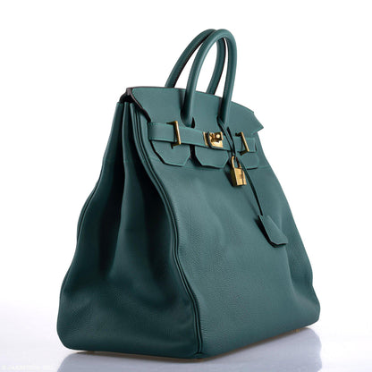 Hermes HAC Birkin 40 Malachite Togo with Gold Hardware