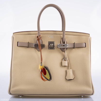 Hermes HSS Birkin 35 Parchemin & Etoupe Epsom with Palladium Hardware - 2010, N Square