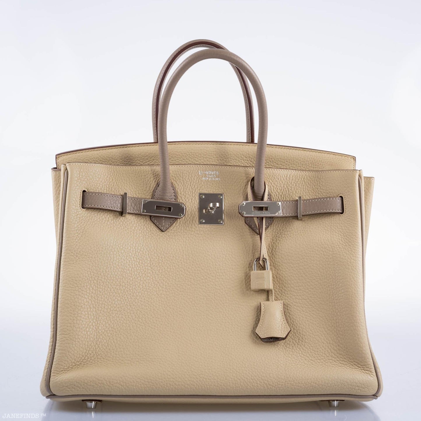 Hermes HSS Birkin 35 Parchemin & Etoupe Epsom with Palladium Hardware - 2010, N Square