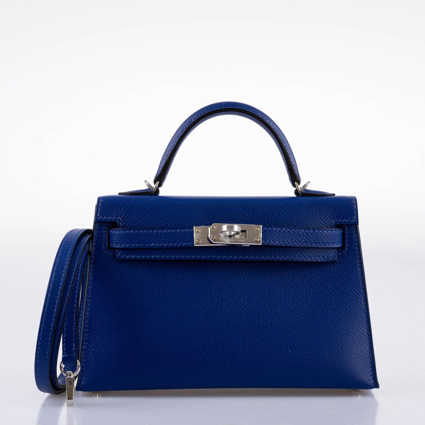 Hermes HSS Kelly 20 Mini II Sellier Blue Electric & Black Interior Epsom Palladium - 2021, Z