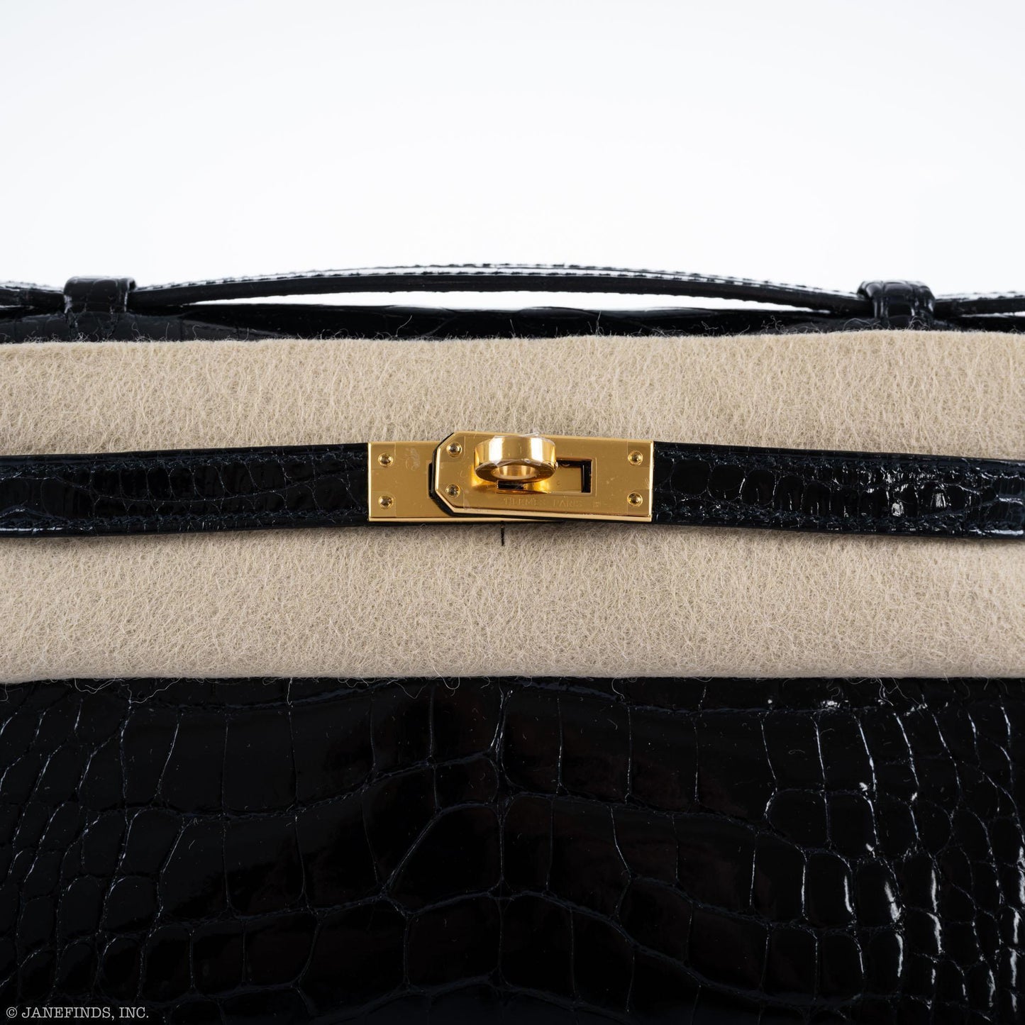 Hermes JPG Kelly Pochette Black Alligator with Gold Hardware - 2019, D