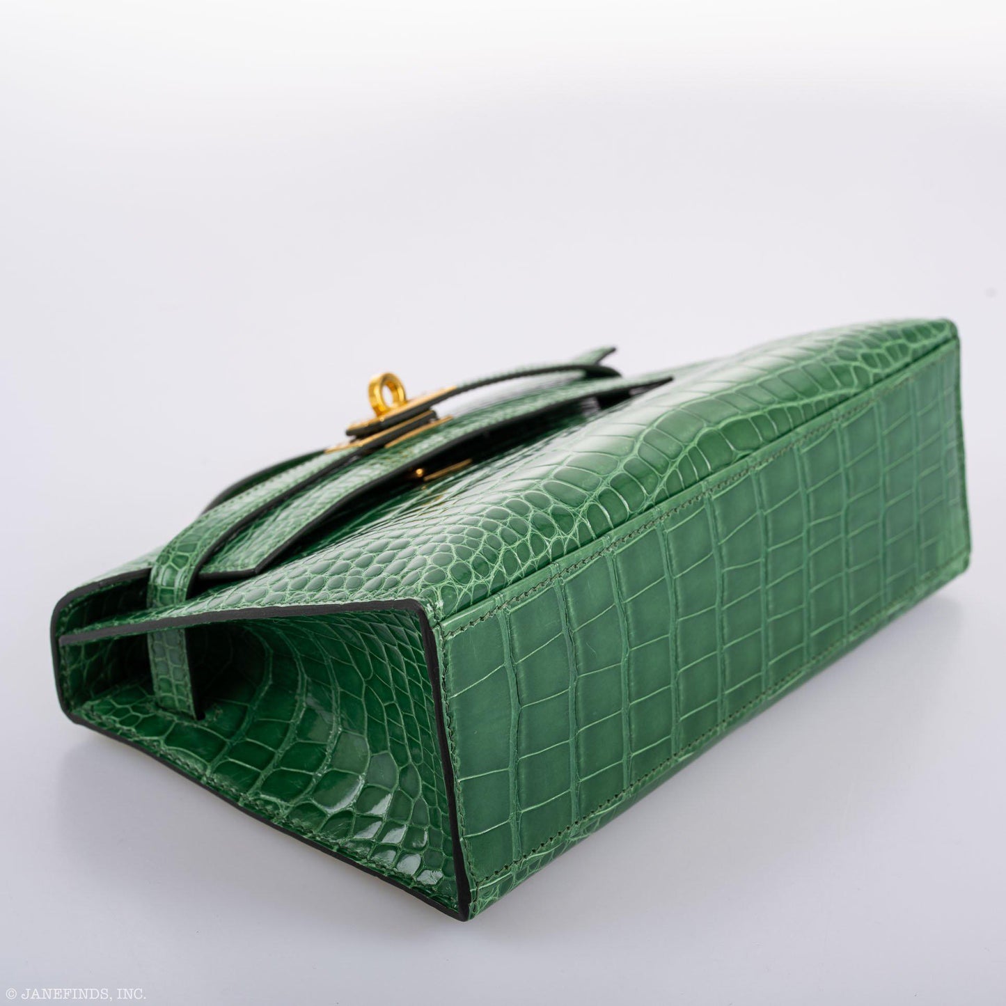 Hermes JPG Kelly Pochette Cactus Alligator with Gold Hardware - 2017, A