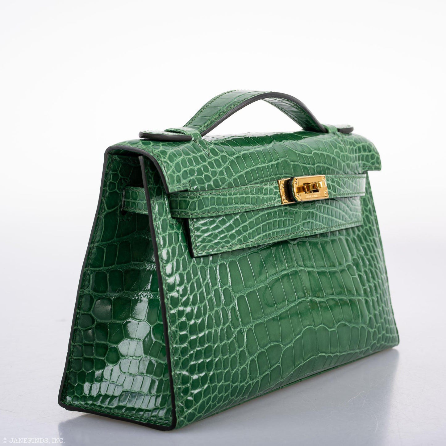 Hermes JPG Kelly Pochette Cactus Alligator with Gold Hardware - 2017, A