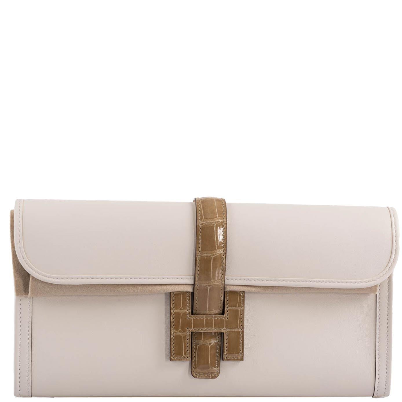 Hermes Jige Elan 29 Touch Nata Beige Swift Leather & Sable Alligator - 2021, Z