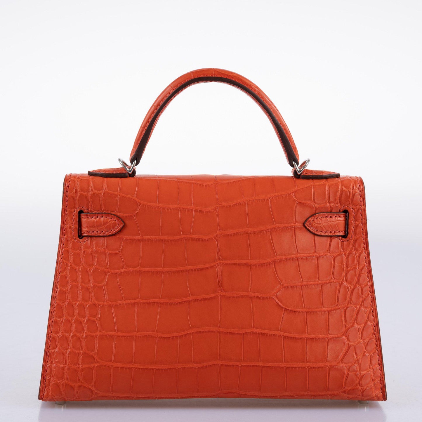 Hermes Kelly 20 Mini II Poppy Matte Alligator Palladium Hardware- 2021, Z