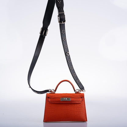 Hermes Kelly 20 Mini II Poppy Matte Alligator Palladium Hardware- 2021, Z