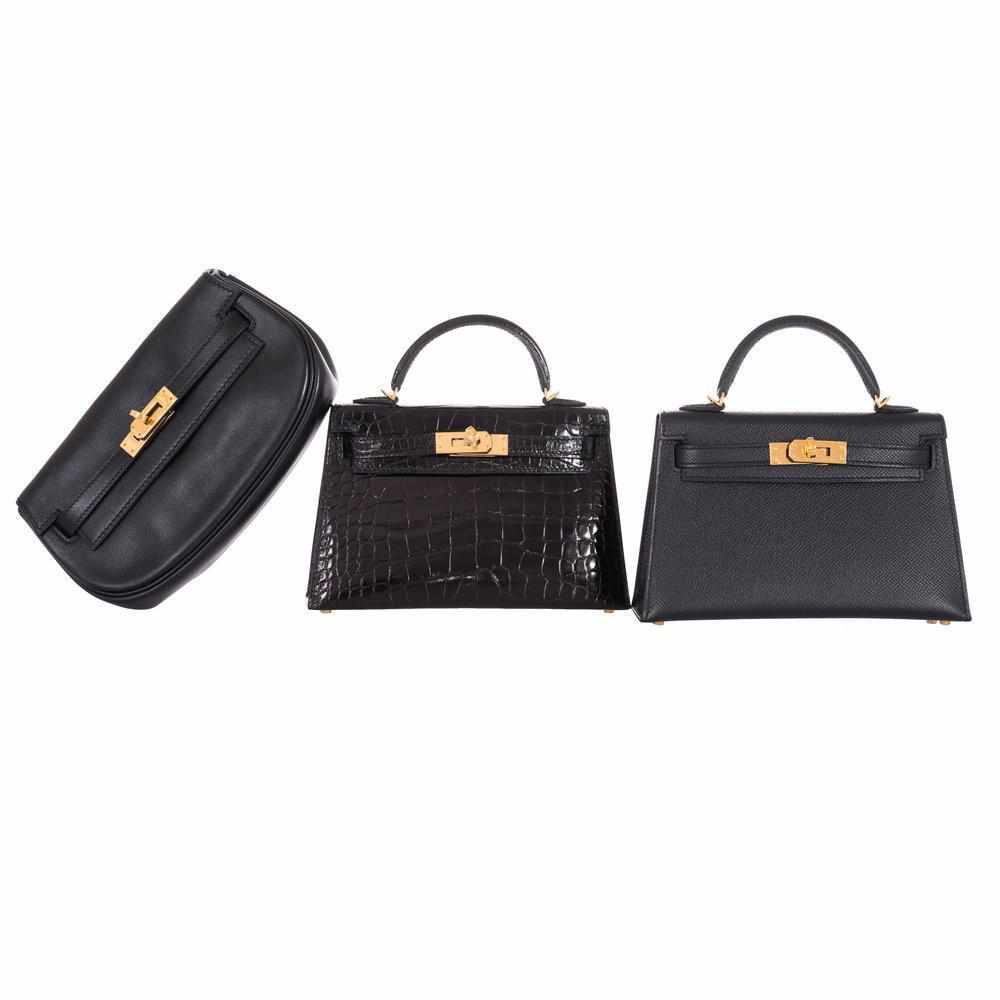 Hermes Kelly 20 Mini II Sellier Black Alligator with Gold Hardware - 2021, Z