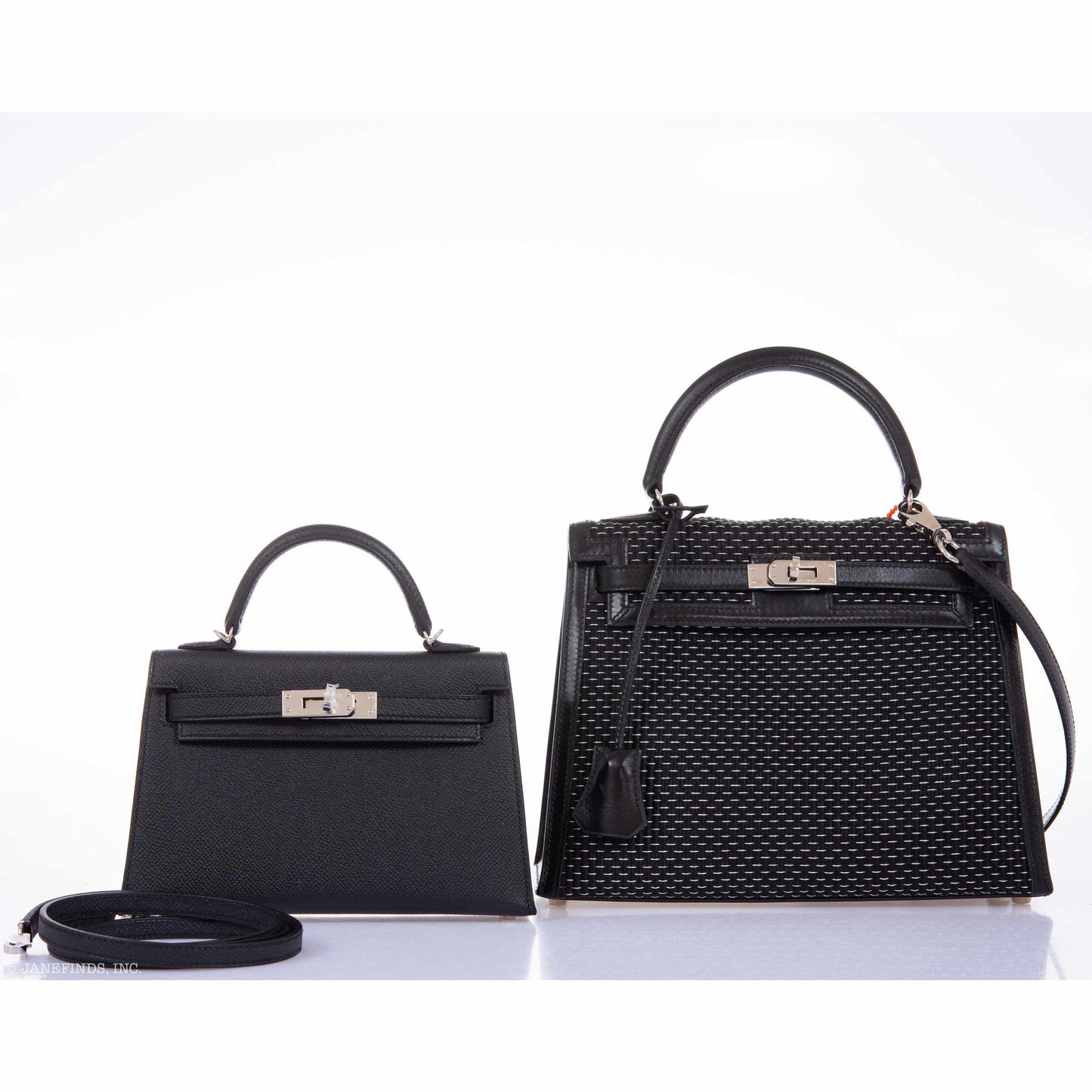 Hermes Kelly 20 Mini II Sellier Black Epsom Palladium Hardware - 2020, Y