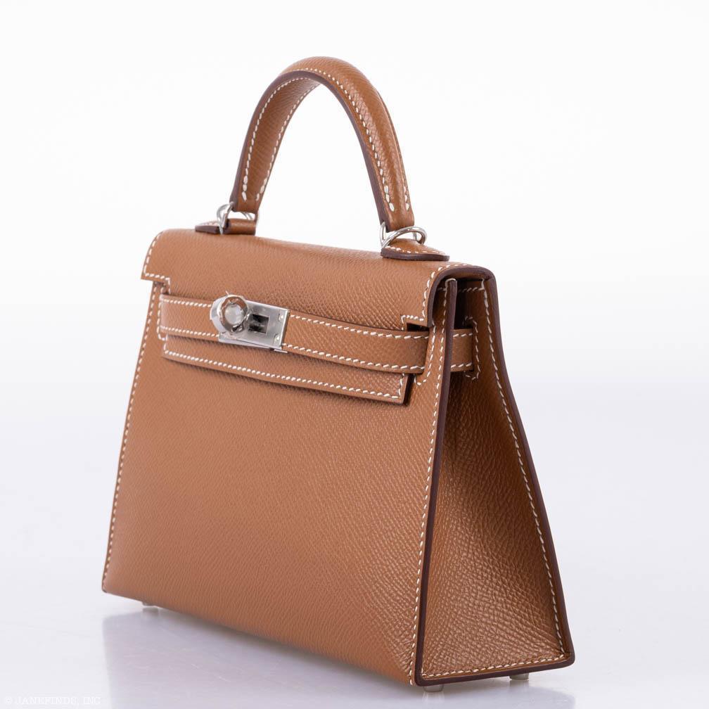 Hermes Kelly 20 Mini II Sellier Gold Epsom Leather Palladium Hardware - 2020, Y