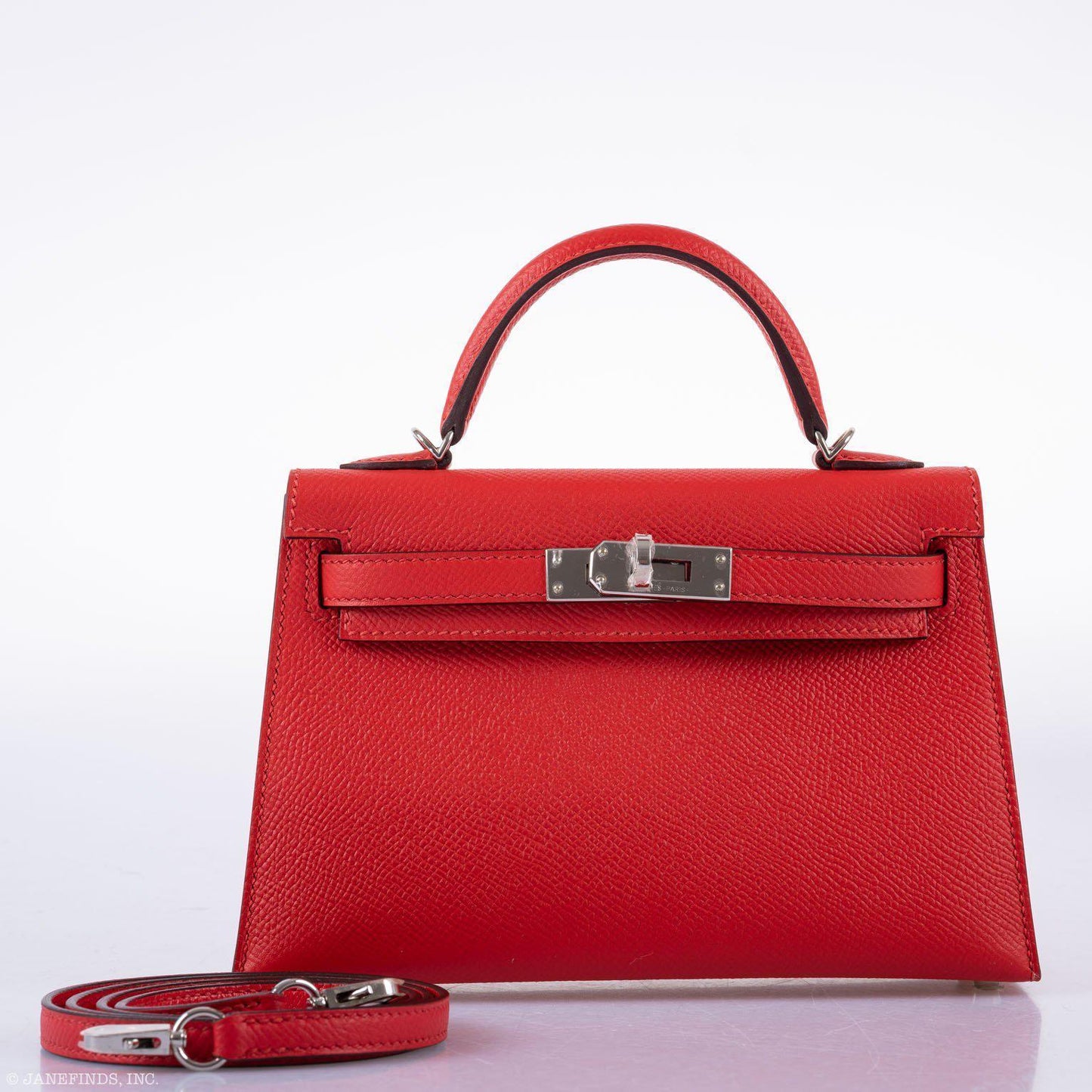 Hermes Kelly 20 Mini II Sellier Rouge Tomate Epsom Palladium Hardware - 2020, Y