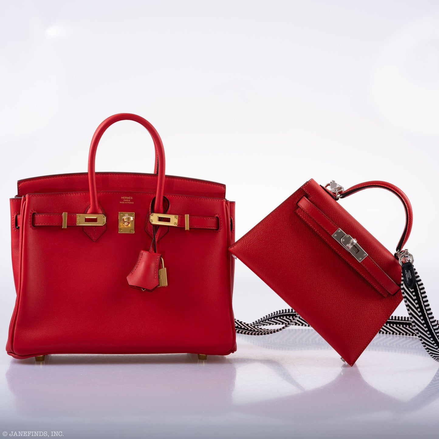 Hermes Kelly 20 Mini II Sellier Rouge Tomate Epsom Palladium Hardware - 2020, Y