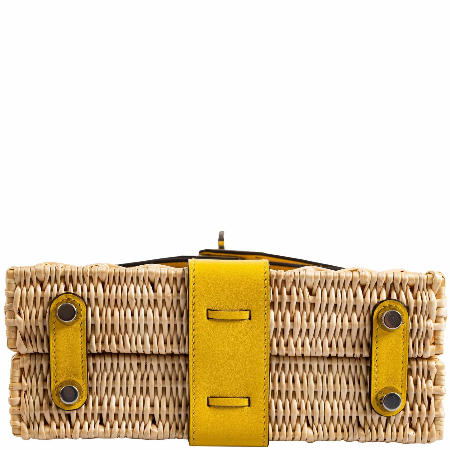 Hermes Kelly 20 Mini Picnic Jaune de Naples, Swift & Osier Wicker Palladium Hardware - 2019, D