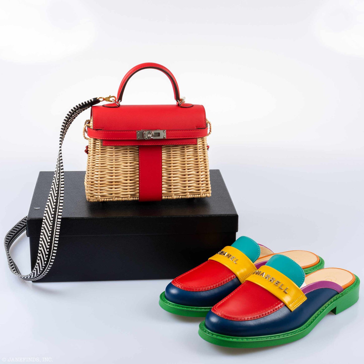 Hermes Kelly 20 Mini Picnic Rouge De Coeur, Swift & Osier Wicker Palladium Hardware - 2019, D