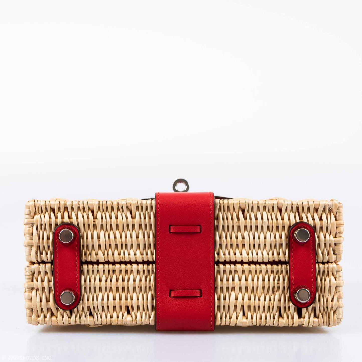 Hermes Kelly 20 Mini Picnic Rouge De Coeur, Swift & Osier Wicker Palladium Hardware - 2019, D