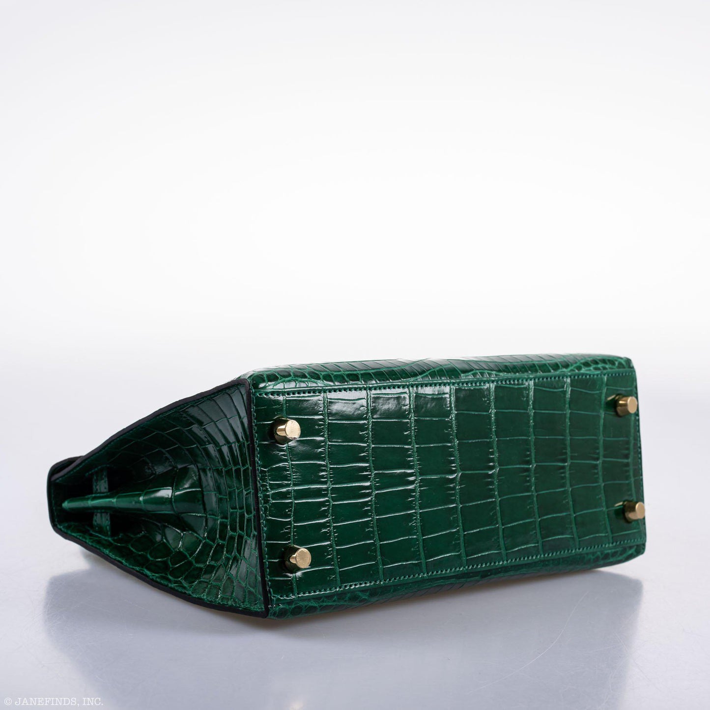 Hermes Kelly 25 HSS Sellier Emerald Nilo Crocodile & Cassis Brushed Gold Hardware - 2018, C