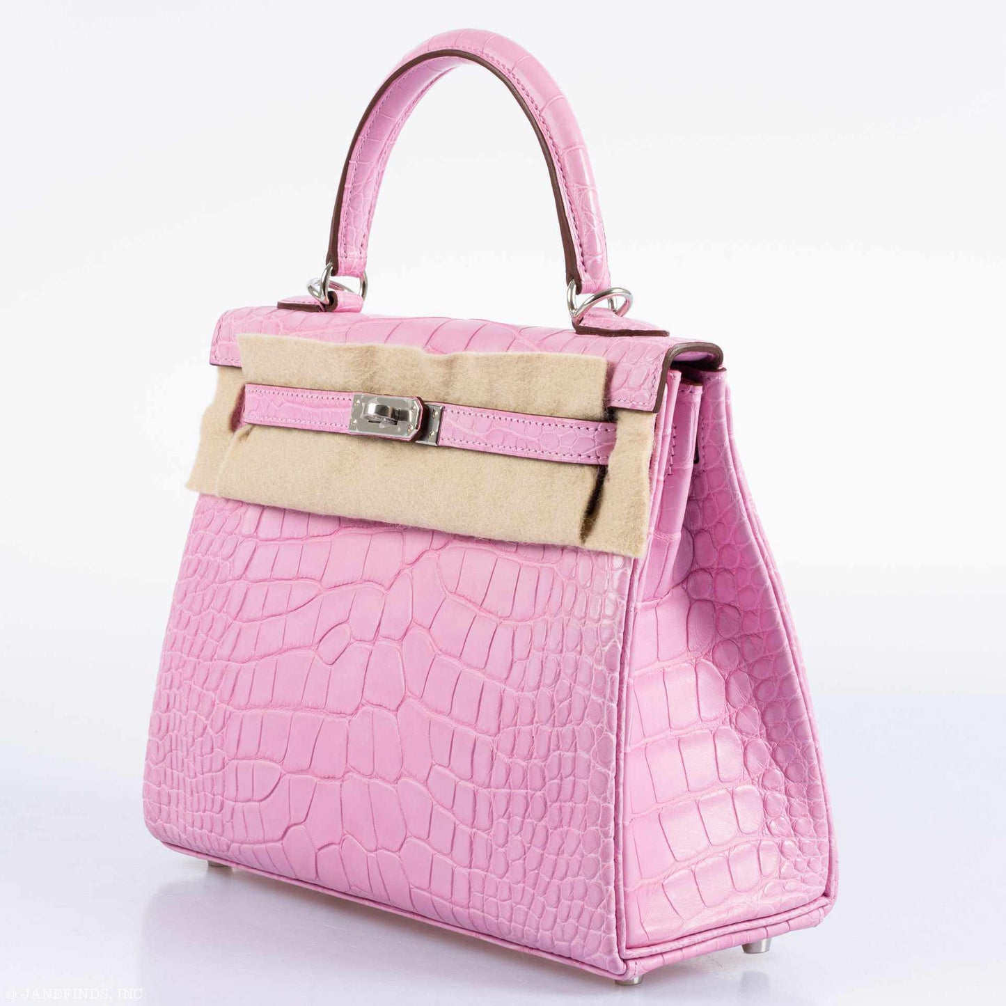 Hermes Kelly 25 Retourne 5P Bubblegum Pink Matte Alligator Palladium Hardware - 2020, Y