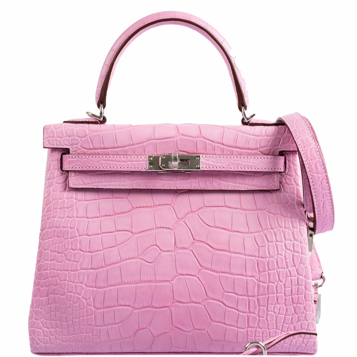 Hermes Kelly 25 Retourne 5P Bubblegum Pink Matte Alligator Palladium Hardware - 2020, Y