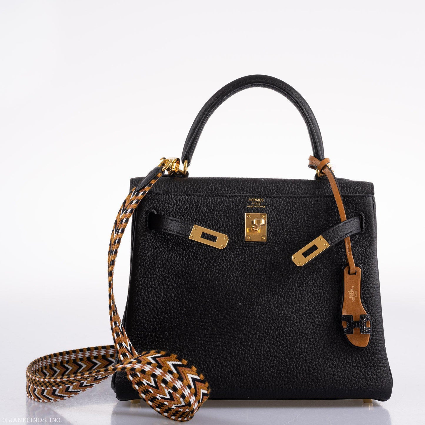 Hermes Kelly 25 Retourne Black Togo Gold Hardware - 2020, Y