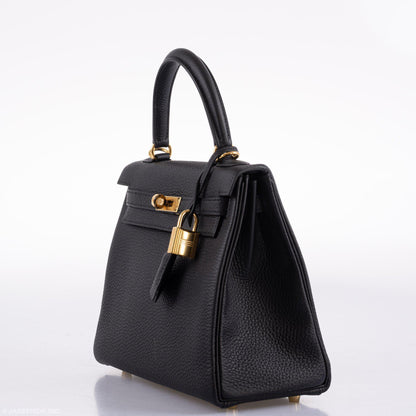 Hermes Kelly 25 Retourne Black Togo Gold Hardware - 2020, Y