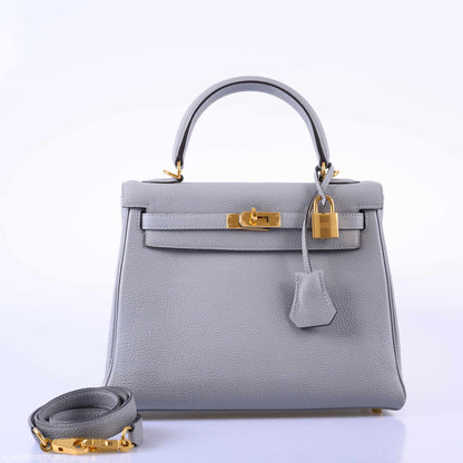 Hermes Kelly 25 Retourne Blue Glacier Togo Gold Hardware - 2016, X