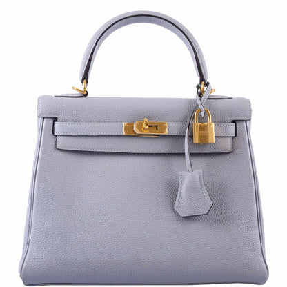 Hermes Kelly 25 Retourne Blue Glacier Togo Gold Hardware - 2016, X