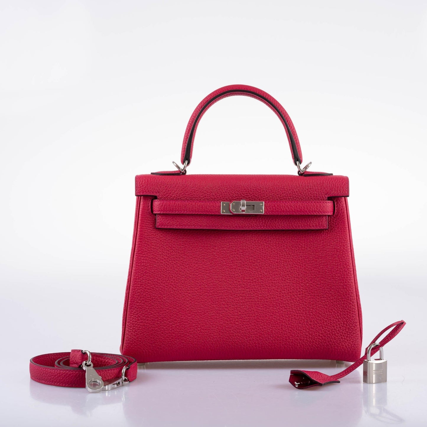 Hermes Kelly 25 Retourne Framboise Togo Palladium Hardware - 2021, Z