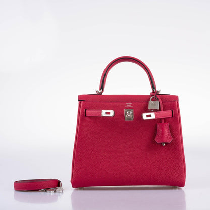 Hermes Kelly 25 Retourne Framboise Togo Palladium Hardware - 2021, Z