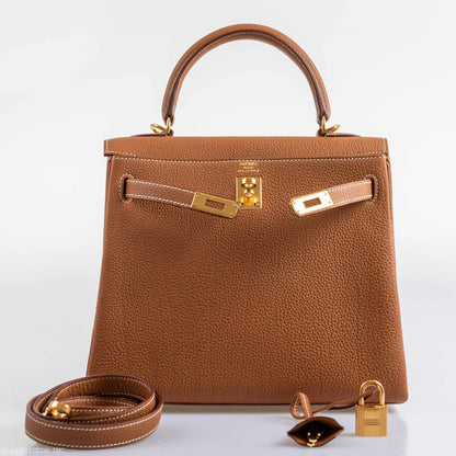 Hermes Kelly 25 Retourne Gold Togo Gold Hardware - 2021, Z