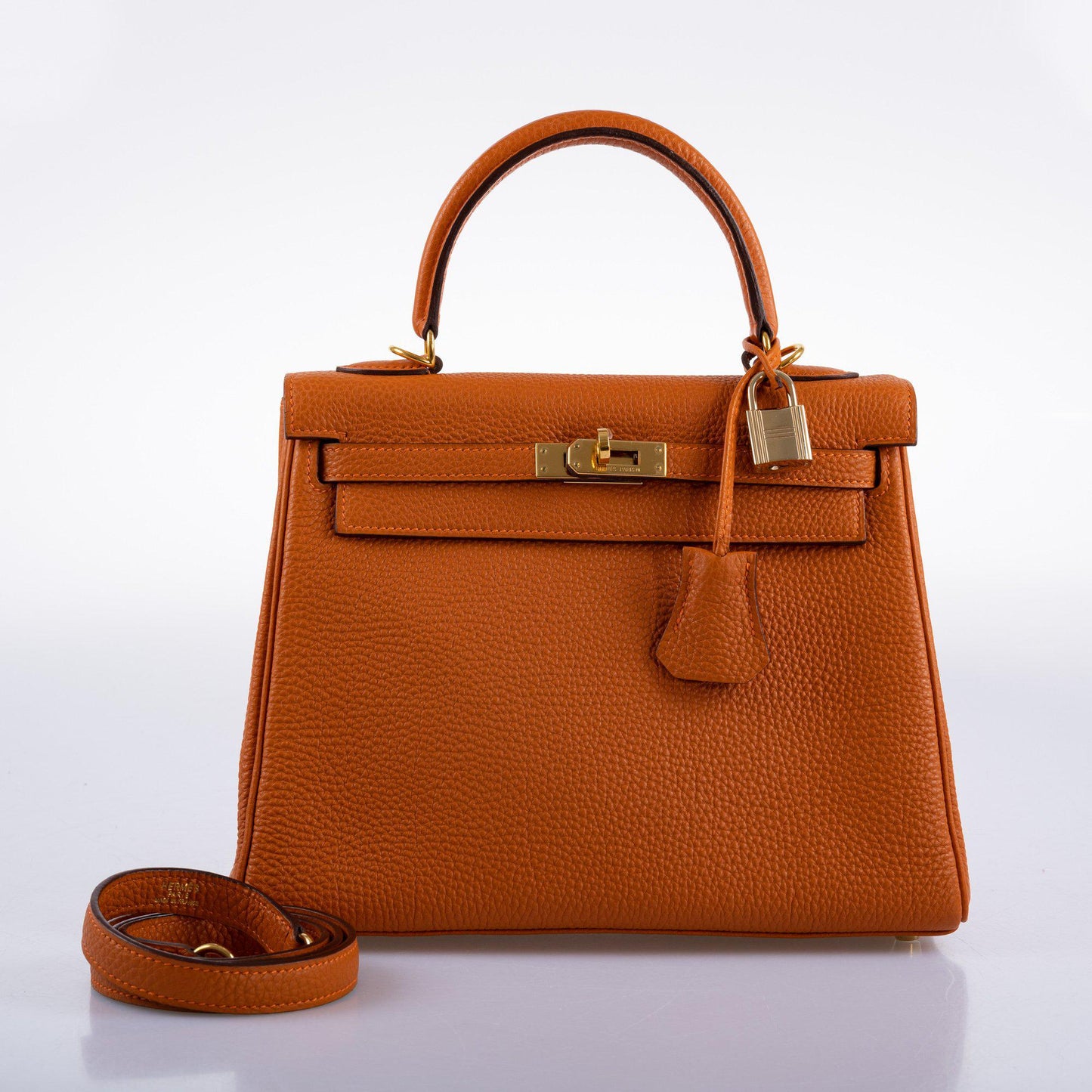 Hermes Kelly 25 Retourne Potiron Togo leather Gold Hardware - 2005, I Square