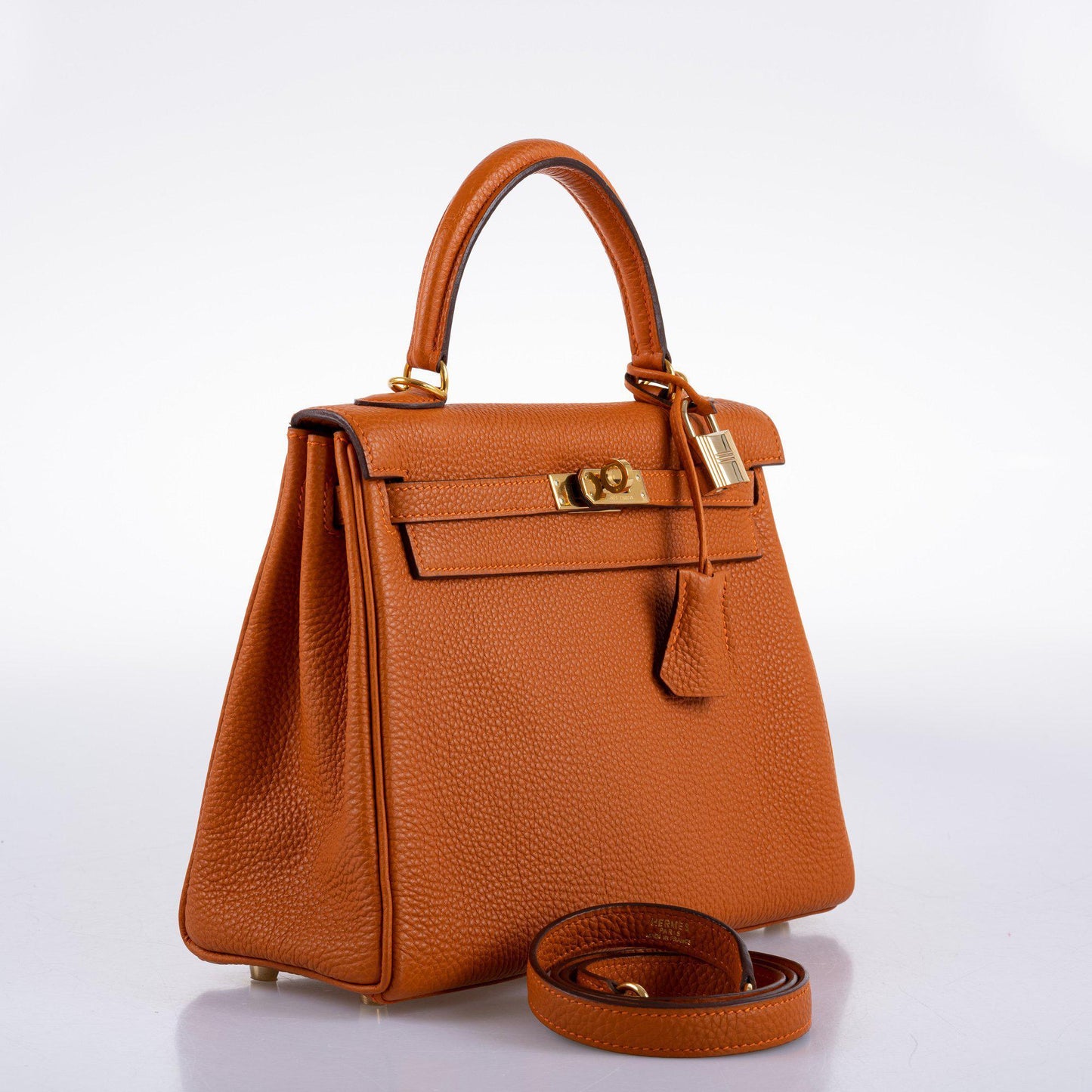 Hermes Kelly 25 Retourne Potiron Togo leather Gold Hardware - 2005, I Square